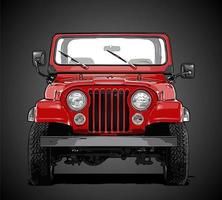 vintage suv front view vector...