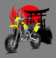 supermoto bike japanese moon ... vector