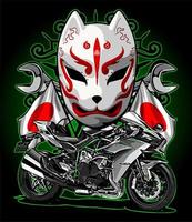 motorbike with japanese flag ... vector