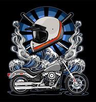 touring bike and waves vector... vector