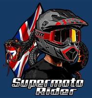 piloto de supermotard con b... vector