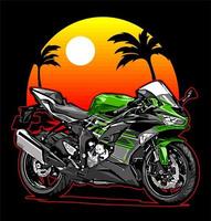 motorbike in the sunset beach... vector