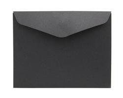 Black envelope isolated on white background photo