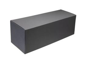 Black paper box isolated on white background photo