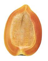 Half of ripe papaya seedless isolated on white background photo
