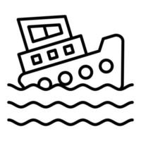 Boat Sink Icon Style vector