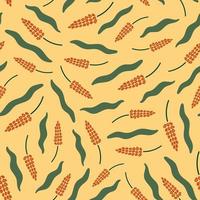 Cute botanical pattern. Seamless background in doodle style vector