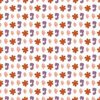 Seamless pattern with abstract shapes. Simple colored doodles vector