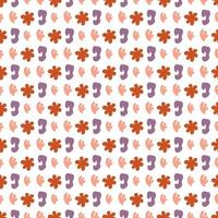 Seamless pattern with abstract shapes. Simple colored doodles vector