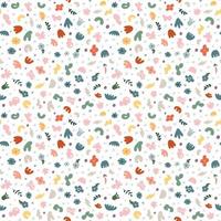 Seamless pattern with abstract shapes. Simple colored doodles vector