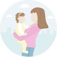 mother and child vector