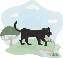 illustration of a panther vector