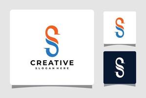 Abstract Letter S Logo Template With Business Card Design Inspiration vector