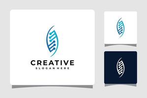 DNA Logo Template With Business Card Design Inspiration vector