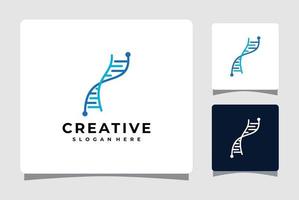 DNA Logo Template With Business Card Design Inspiration vector