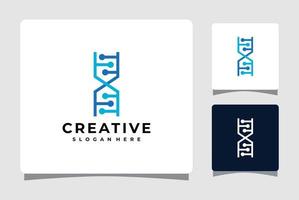 DNA Logo Template With Business Card Design Inspiration vector