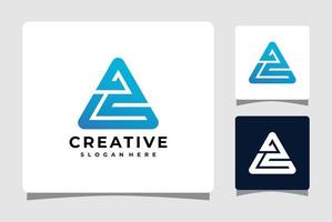 plantilla de logotipo de triángulo abstracto con inspiración de diseño de tarjeta de visita vector