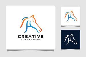 Letter H Horse Logo Template With Business Card Design Inspiration vector