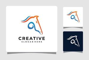 Letter Q Horse Logo Template With Business Card Design Inspiration vector