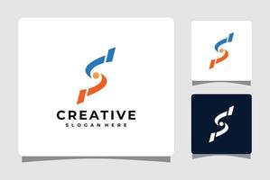 Abstract colorful Letter S Logo Template With Business Card Design Inspiration vector