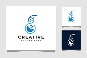 plantilla de logotipo de laboratorio de adn con inspiración de diseño de tarjeta de visita vector