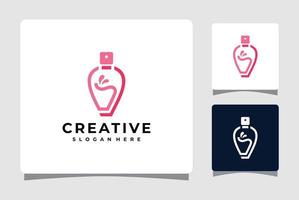 Beauty Perfume  Logo Template With Business Card Design Inspiration vector