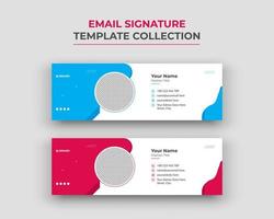 Email signature template or email footer and personal social media cover design vector