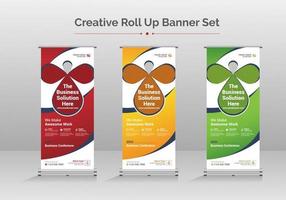 Business roll up display standee for presentation purpose vector