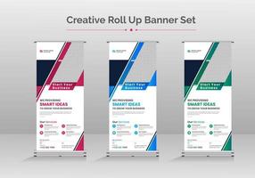 Corporate Business roll up banner, standee business banner template vector