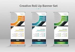 Corporate business roll-up banner design template vector