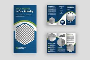 Medical trifold brochure templat vector