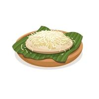 surabi es un panqueque indonesio hecho de harina de arroz con leche de coco con ilustración vectorial de queso rallado vector