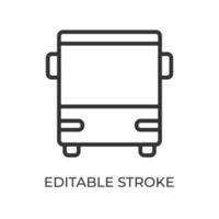 Bus front view line icon. Ground transport. Used for moving around the city, passenger transportation and travel. Isolated vector illustration on a white background. Editable stroke.