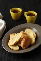 Bagelen Bread Cake, Crispy Bread with Butter Spread and White Sugar Sprinkle. photo