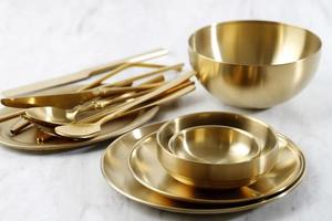 Various Gold Plate, Bowl, Spoon, and Fork photo