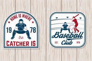 Set of baseball or softball club badge. Vector illustration. Concept for shirt or logo,