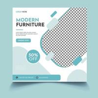 Modern Furniture sale social media post template vector