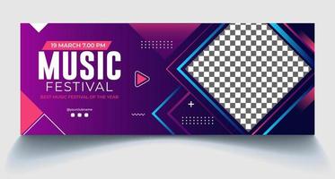 plantilla de diseño de portada de festival de música vector