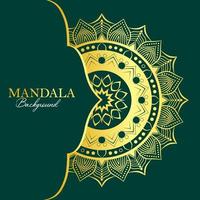 Luxury ornamental mandala design background in gold color vector