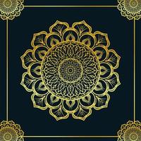Luxury ornamental mandala design background in gold color vector