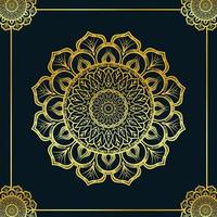 Luxury ornamental mandala design background in gold color vector