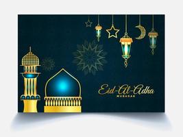 plantilla de banner de redes sociales del festival islámico eid al adha mubarak vector