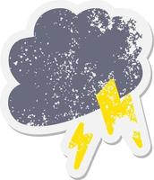 storm cloud grunge sticker vector