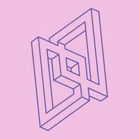 Impossible shapes, optical illusion figures, vector. Paradox. Optical art objects. Geometry modern logo. vector