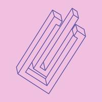 Logo. Impossible shape, optical illusion, vector. Optical art objects. Geometric figures. Line art. vector