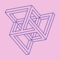 Impossible shapes vector. Optical illusion. Optical art pattern. Geometric figures. Paradox. vector