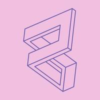 Impossible shapes, optical illusion figures, vector. Paradox. Optical art objects. Geometry modern logo. vector