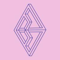 Paradox geometry. Optical illusion object. Sacred geometric figures. Op art logo. Impossible shapes. vector