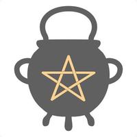 cauldron with pentagram vector