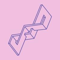 Impossible shape, optical illusion figure, vector pattern. Paradox. Optical art object. Geometry modern logo. Abstract background.